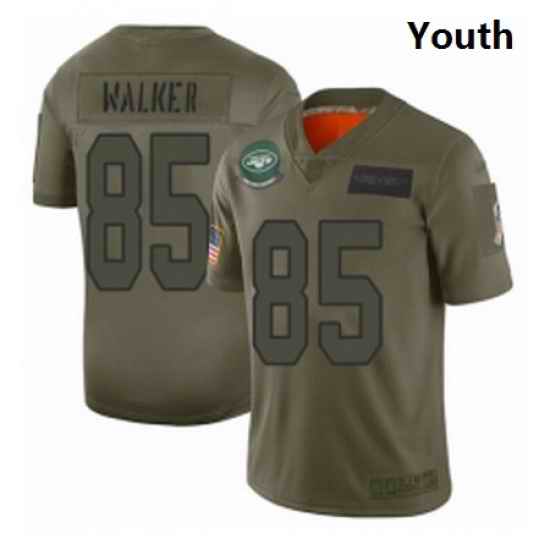Youth New York Jets 85 Wesley Walker Limited Camo 2019 Salute to Service Football Jersey